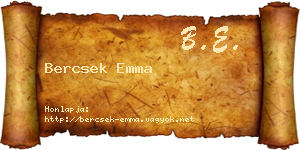 Bercsek Emma névjegykártya